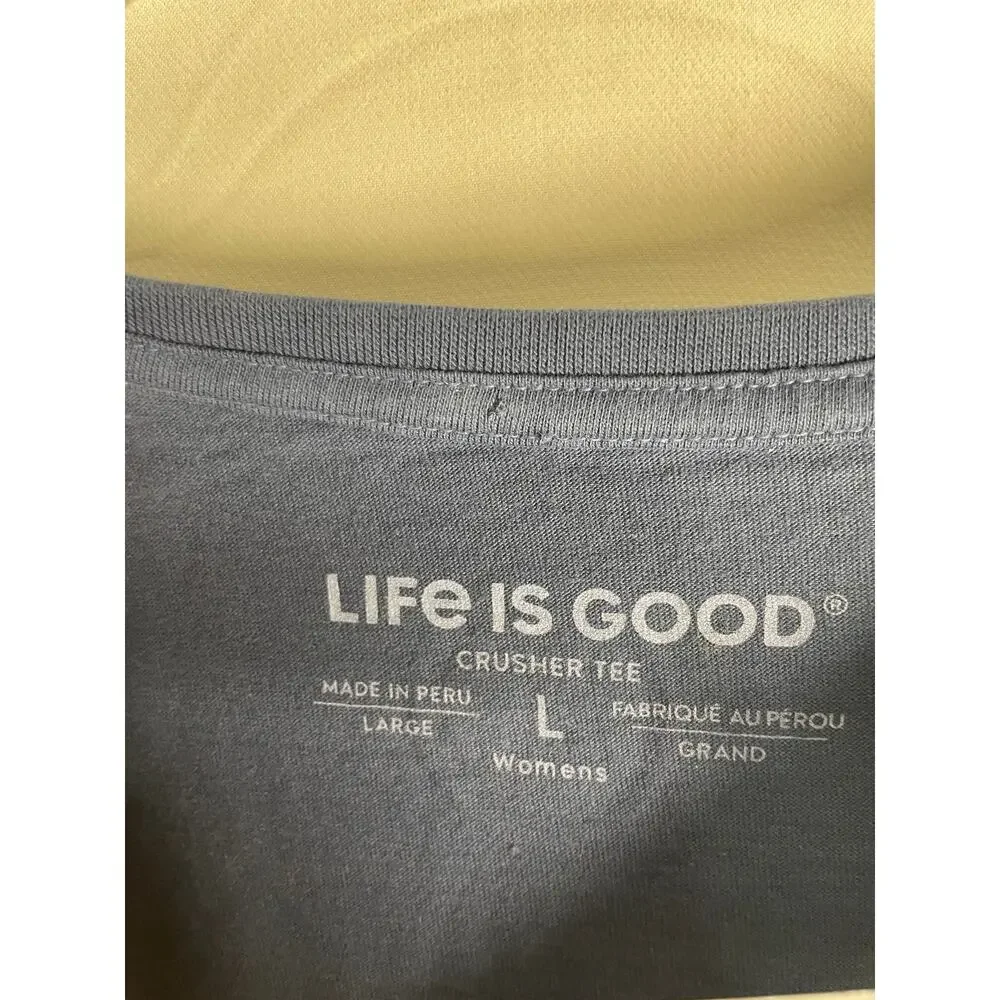 Life is Good Mama Bear Navy Blue Crusher Tee Short Sleeve Women's Large NEW - Picture 3 of 6